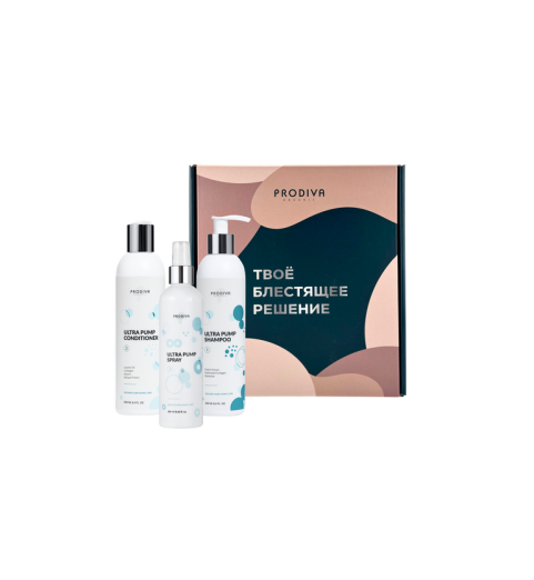 Prodiva Ultra Plump Set / Праздничный набор: "ЭФФЕКТ УЛЬТРА ОБЪЁМА" (шампунь+кондиционер+сыворотка), 250 мл+250 мл+30 мл Prodiva Ultra Plump Set / Праздничный набор: "ЭФФЕКТ УЛЬТРА ОБЪЁМА" (шампунь+кондиционер+сыворотка), 250 мл+250 мл+30 мл